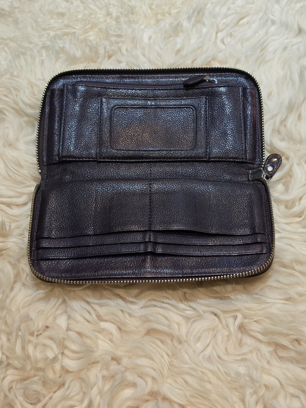 Brighton Black Pleated Zip-Around Wallet